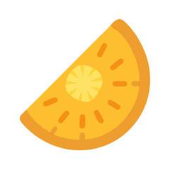 Cartoon Orange Slice Illustration on Black Background