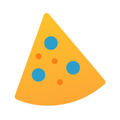 Cartoon cheese wedge slice with holes on black