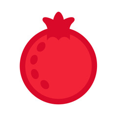 Red Pomegranate Illustration on Black Background, Minimalist Style
