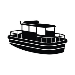 Obraz premium pontoon boat silhouette vector 