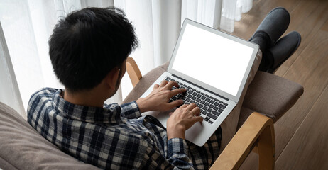 White empty screen on modish computer for your design mock up on the monitor display