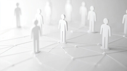 Abstract group of figures in white space