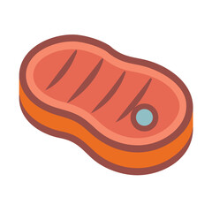 Cartoon Illustration of a Delicious Steak with Grill Marks