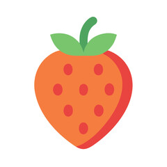 Stylized Strawberry Illustration on Black Background for Design Projects