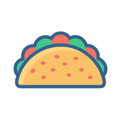 Colorful Taco Icon - Mexican Food Illustration Graphic