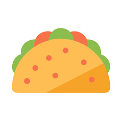 Colorful Taco Illustration with Toppings on a Black Background