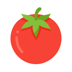 Illustration of a fresh, ripe red tomato