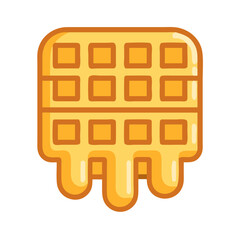 Delicious Waffle with Dripping Syrup, Breakfast Treat