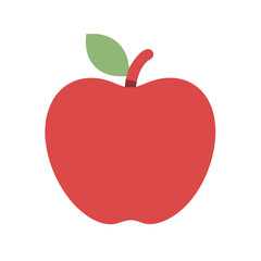Simple Red Apple Illustration on a Black Background