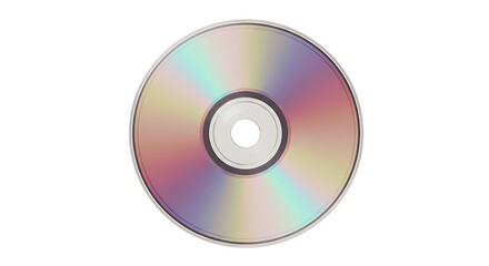 Realistic Shiny Compact Disc on White Background &ndash; CD Icon
