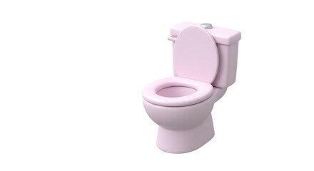Pink Toilet Illustration - Clean Sanitary Bathroom Fixture
