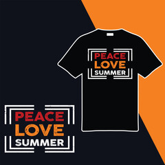 Peace Love Summer. T-shirt Design. Vector Illustration.
