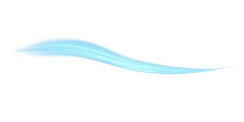 Transparent airflow wind wave with soft blue motion lines for air conditioner or fresh breeze concept PNG