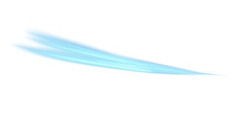 Transparent airflow wind wave with soft blue motion lines for air conditioner or fresh breeze concept PNG