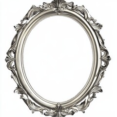 Elegant Silver Round Ornate Baroque Mirror Frame for Classy Home Decor