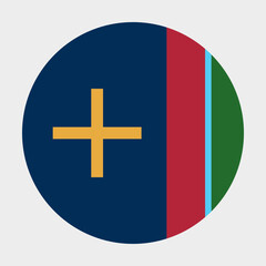 Flag of Nibley Utah circle badge. Vector illustration