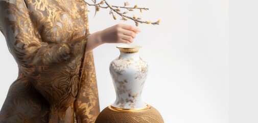 Luxurious Pastel Ceramic Vase &ndash; Exquisite Design and Fine Craftsmanship.