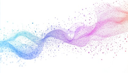 Vibrant Neon Mosaic Frame: A Stunning Design Of Particles, Dots, And Pixels In A Wave Pattern Of Interconnected Circles. Ideal For Websites And Technology.