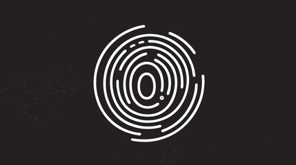 Minimal White Spiral Circle Logo Design on Black Background for Modern Branding and Technology