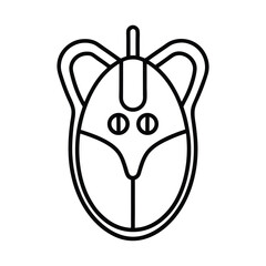 gaming mouse line art vector