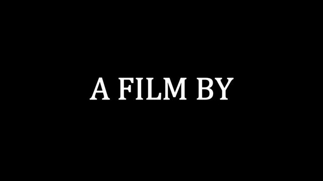 A film by simple text animation on black background.