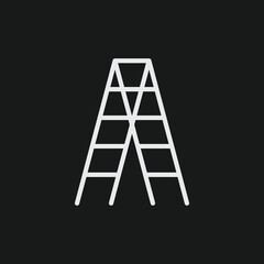 Stepladder Icon Vector Simple Outline Illustration of Portable Ladder Graphic for Access