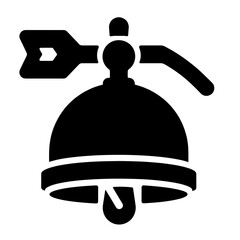 Naklejka premium Silhouette of Fire Alarm Bell and Lever Icon, Concepts of Emergency Alert and Safety Signal