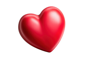 Fototapeta premium Vibrant red heart symbol displayed against a transparent backdrop, representing love and affection in a striking design