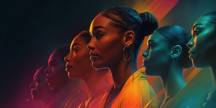 Diverse WNBA hopefuls wait anxiously during draft on sleek background