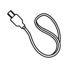 Obraz premium outline of a charging cable black line art vector