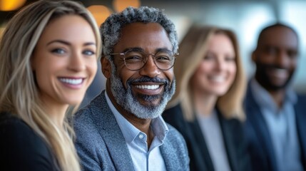 Obraz premium Professional Group Portrait of Diverse Business Team Smiling Together