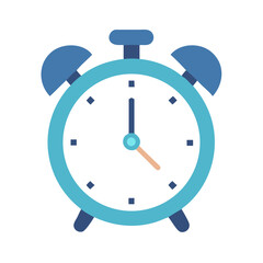 Blue Alarm Clock Illustration on Black Background