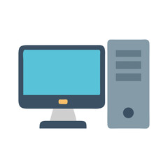 Desktop Computer Illustration Isolated on Black Background