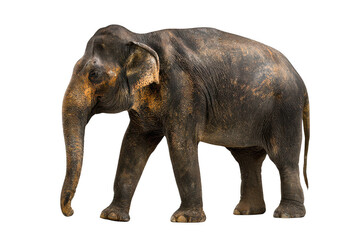 Obraz premium Majestic elephant wandering through the wilderness, showcasing its grace and strength in a tranquil setting without distractions