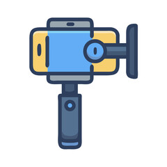 Phone stabilizer icon, vlog equipment for mobile recording