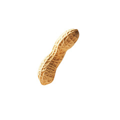 Falling peanut in mid air surrounded by crushed peanuts on a white background, Falling peanuts isolated on white background