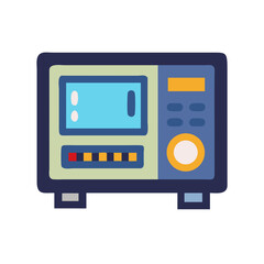 Stylized cartoon microwave oven in vector illustration format