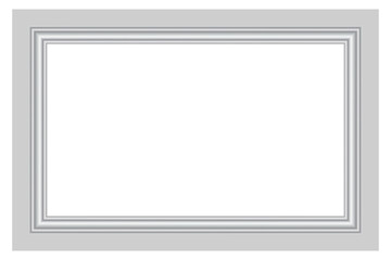 Fototapeta premium Close up of white decorative baseboard with wooden frame molding on empty room wall interior for architecture background