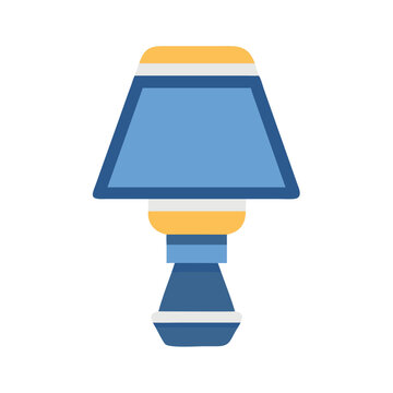 recommend clip art: Stylized Blue and Yellow Bedside Table Lamp Icon