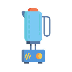 Modern Blue Electric Kettle Isolated on Black Background