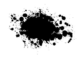 Splatter Paint Texture . Black Spray Blot of Ink. Place illustration Over any Object to Create Grungy Effect . hand drawn. Not AI, Vector