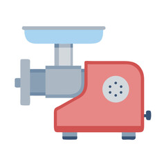 Isolated modern electric meat grinder icon on black background