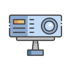 Cartoon Projector with Stand Illustration for Education