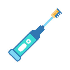 Electric toothbrush illustration for dental hygiene and health