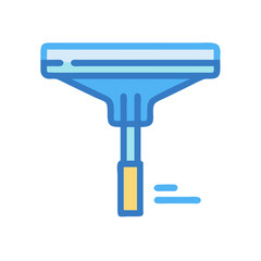Blue window squeegee for cleaning glass surfaces vector