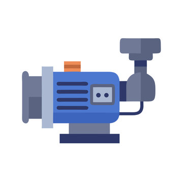 recommend clip art: Blue Industrial Water Pump Illustration on Black Background