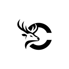 Obraz premium letter C deer logo