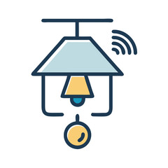 Smart Ceiling Lamp with Wireless Connectivity Icon Illustration