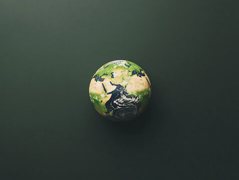 Earth globe on dark backdrop