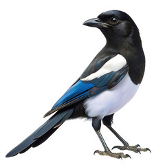 Fototapeta premium Stunning Magpie Robin Isolated On Transparent Background. Magpie Robin Bird PNG.